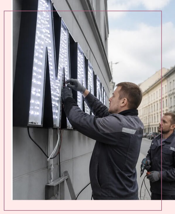 Изготовление и монтаж светодиодных LED вывесок в Слободской